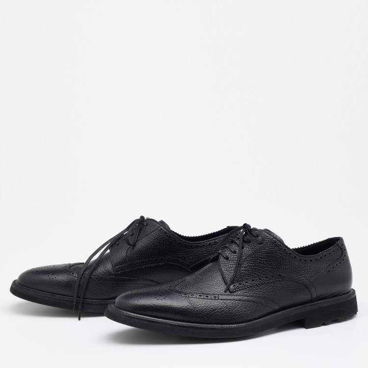 Pre Owned Dolce & Gabbana Black Leather Brogues Derby Size 43