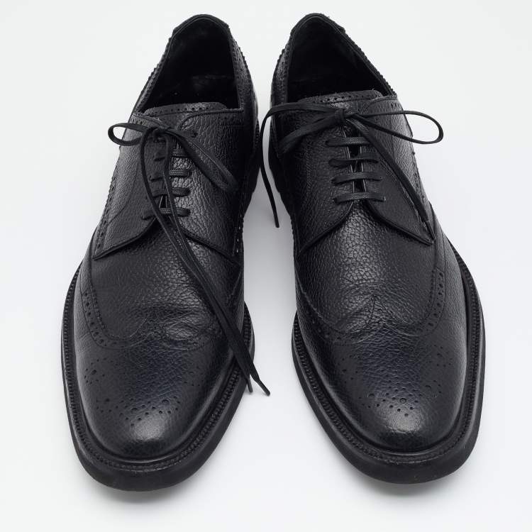 Pre Owned Dolce & Gabbana Black Leather Brogues Derby Size 43
