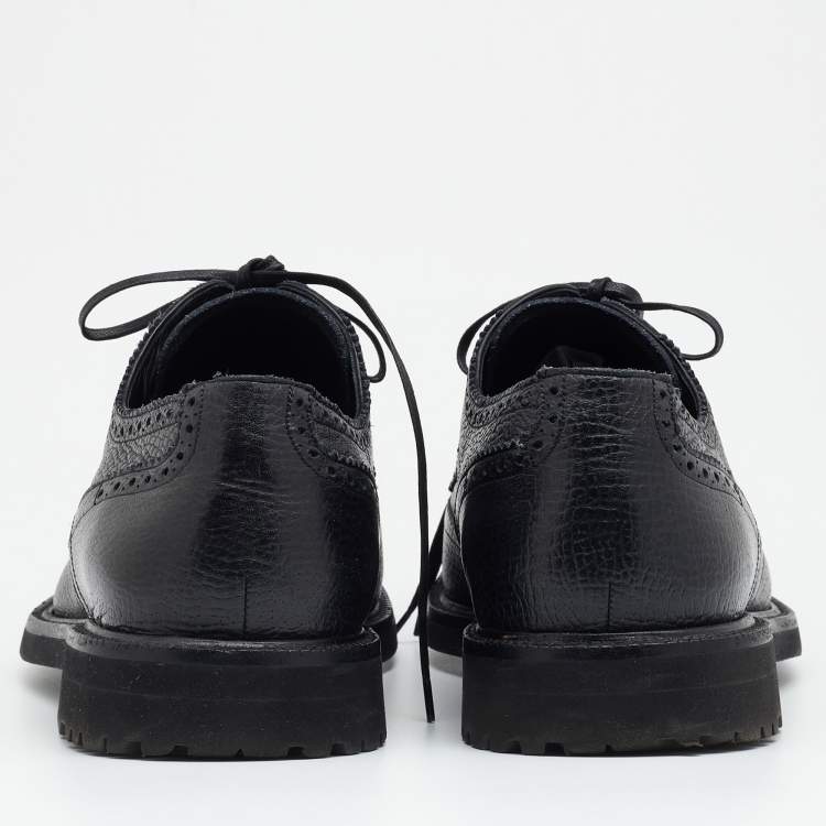 Pre Owned Dolce & Gabbana Black Leather Brogues Derby Size 43