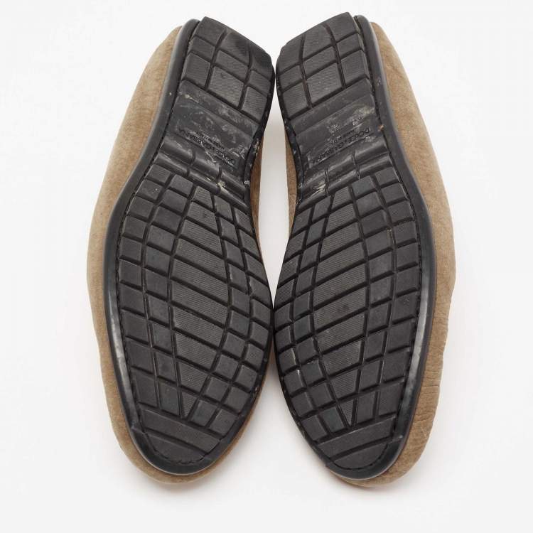 مم�لوكة مسبقًا Dolce & Gabbana Light Brown Nubuck Leather Loafers Size 40