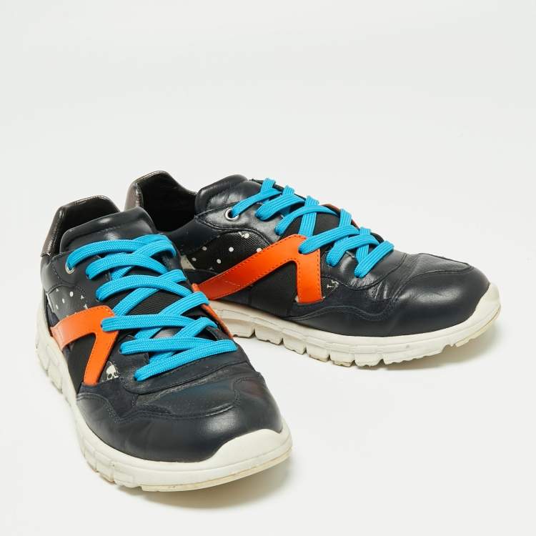 Pre Owned Dolce & Gabbana Multicolor Leather Lace Up Sneakers Size 41