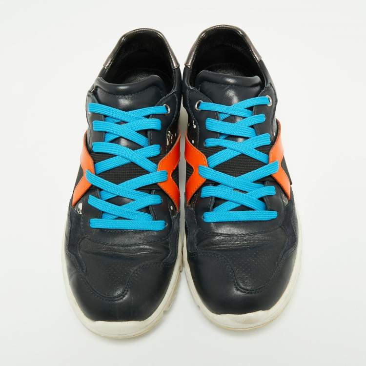Pre Owned Dolce & Gabbana Multicolor Leather Lace Up Sneakers Size 41