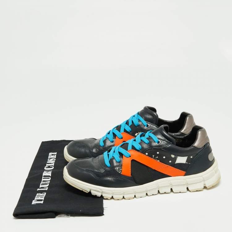 Pre Owned Dolce & Gabbana Multicolor Leather Lace Up Sneakers Size 41