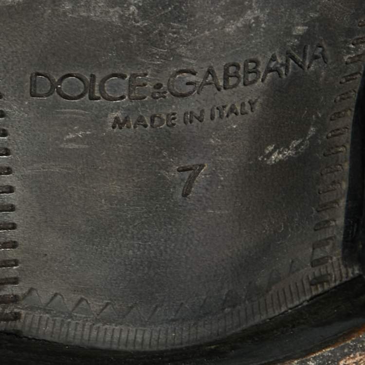 Pre Owned Dolce & Gabbana Navy Blue Satin Lace Up  Derby Size 41