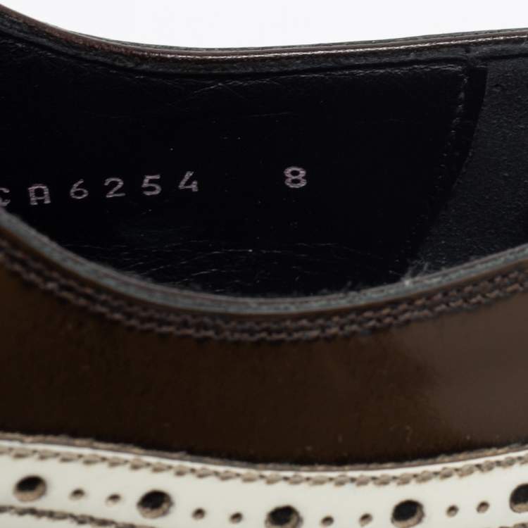 Pre Owned Dolce & Gabbana Tricolor Brogue Leather Lace Up Oxfords Size 42