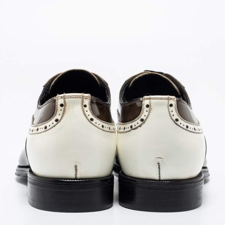 Pre Owned Dolce & Gabbana Tricolor Brogue Leather Lace Up Oxfords Size 42