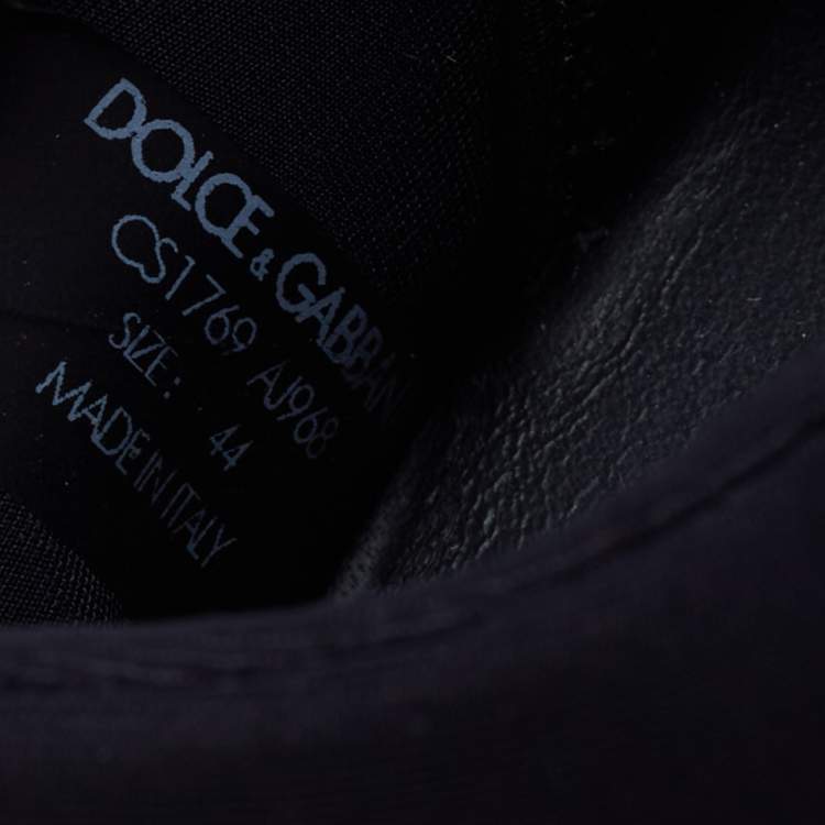 Pre Owned Dolce & Gabbana Black Mesh And Leather Low Top Sneakers Size 44