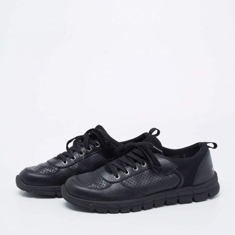 Pre Owned Dolce & Gabbana Black Leather Low Top Sneakers Size 42
