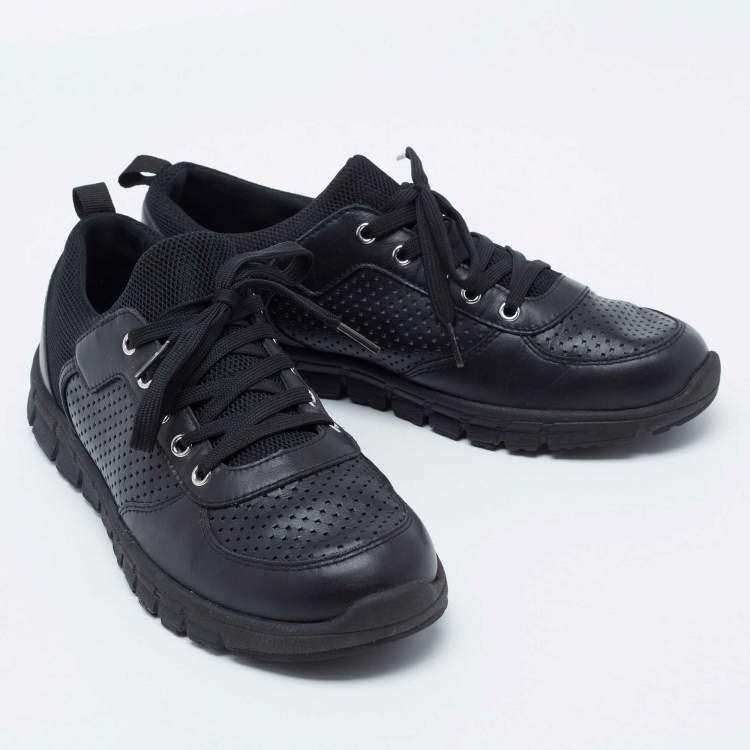 Pre Owned Dolce & Gabbana Black Leather Low Top Sneakers Size 42