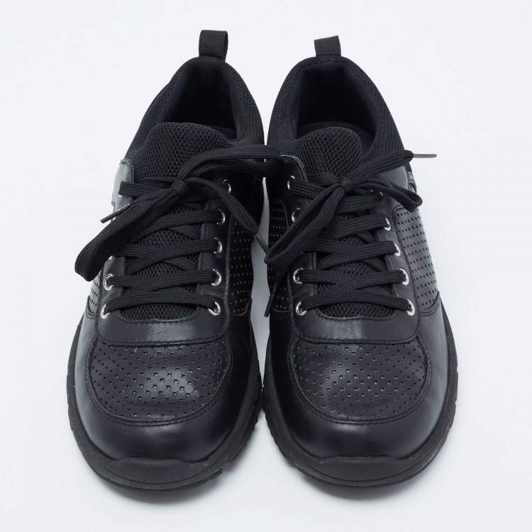 Pre Owned Dolce & Gabbana Black Leather Low Top Sneakers Size 42
