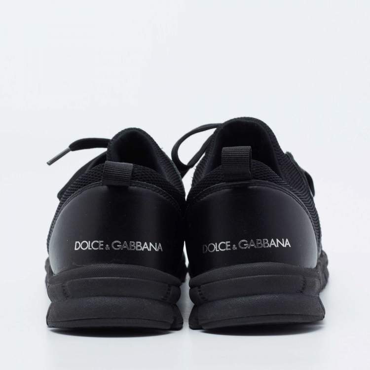 Pre Owned Dolce & Gabbana Black Leather Low Top Sneakers Size 42