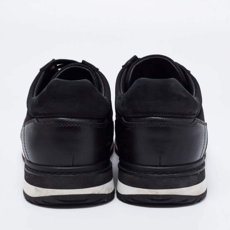 Pre Owned Dolce & Gabbana Black Perforated Leather And Mesh Low Top Sneakers Size 40