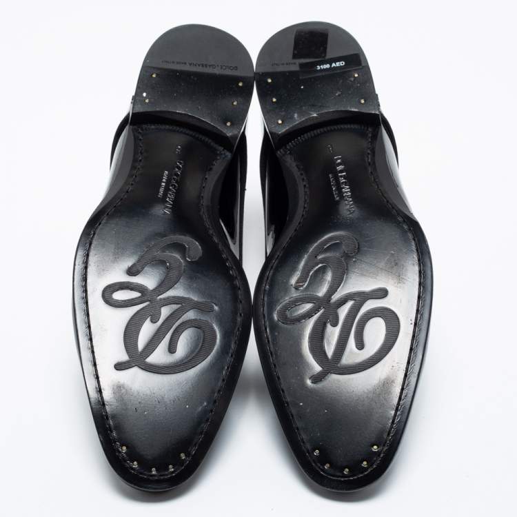 Pre Owned Dolce & Gabbana Black Patent Leather Derby Size 42 