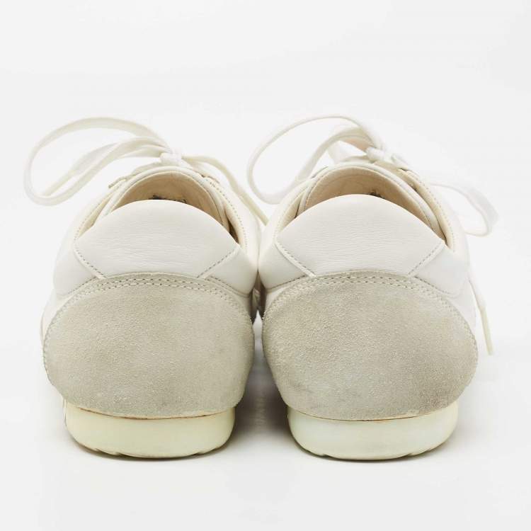 Pre Owned Dolce & Gabbana Tri Color Suede and Leather Low-Top Sneakers Size 42