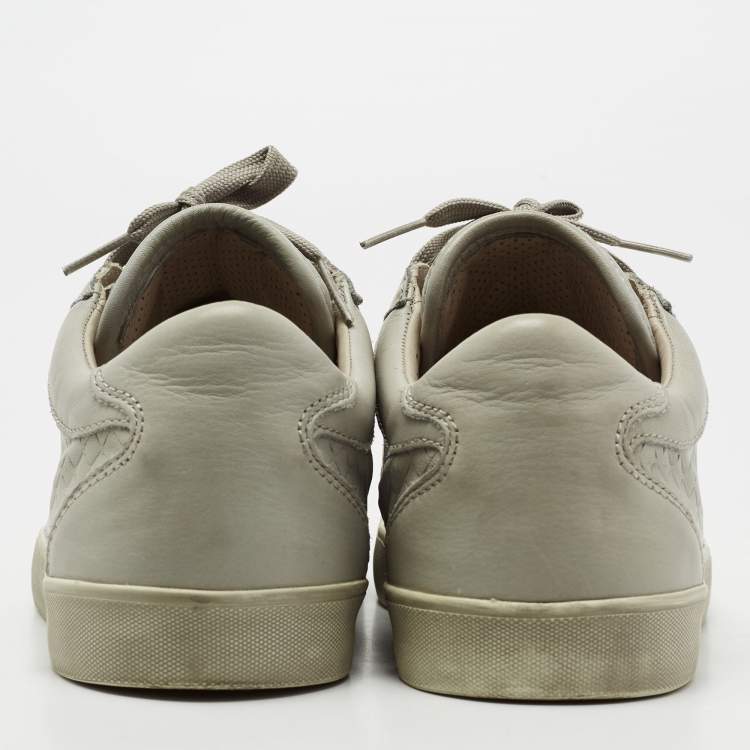 Pre Owned Dolce & Gabbana Grey Leather Low-Top Sneakers Size 41