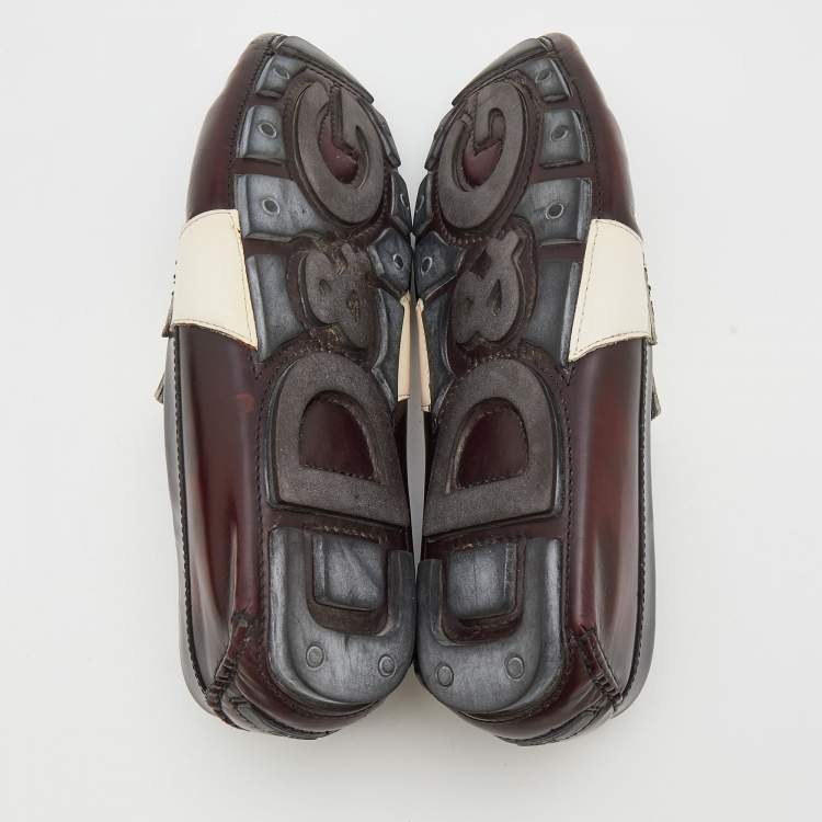 Pre Owned D&G Multicolor Leather Penny Slip On Loafers Size 42