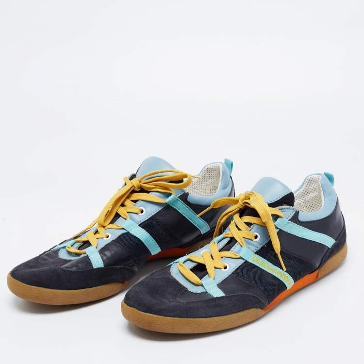 Pre Owned Dolce & Gabbana Multicolor Leather, Suede and Mesh Low-Top Sneakers Size 44