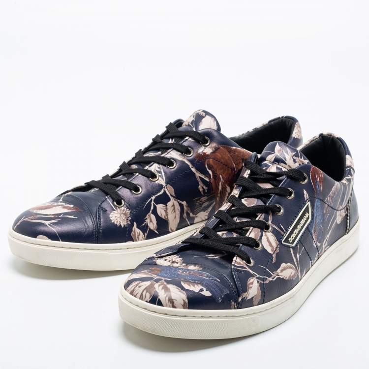 Pre Owned Dolce & Gabbana Multicolor Floral Printed Leather Low Top Sneakers Sie 45