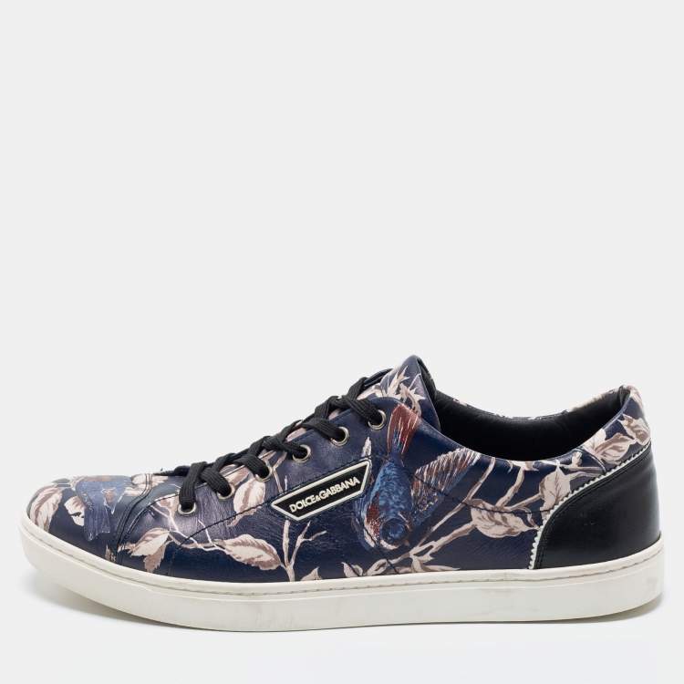 Pre Owned Dolce & Gabbana Multicolor Floral Printed Leather Low Top Sneakers Sie 45