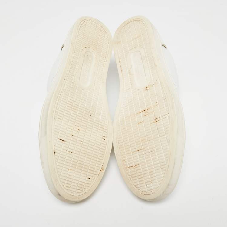 Pre Owned Dolce & Gabbana White Leather Low Top Sneakers Size 45