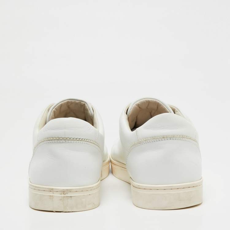 Pre Owned Dolce & Gabbana White Leather Low Top Sneakers Size 45