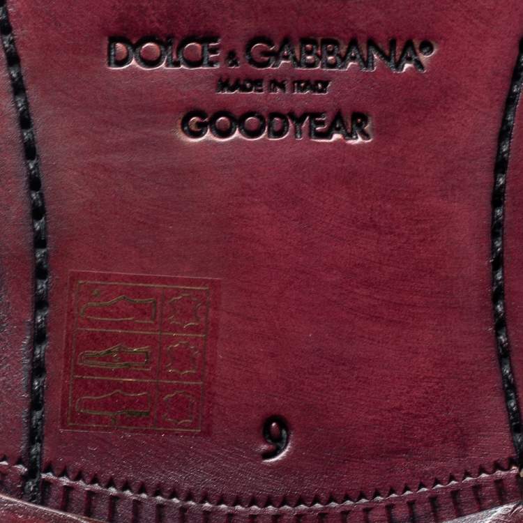 مملوكة مسبقًا Dolce & Gabbana Black Leather Lace Up Derby Size 43