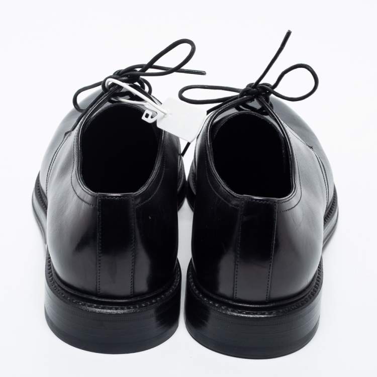 مملوكة مسبقًا Dolce & Gabbana Black Leather Lace Up Derby Size 43