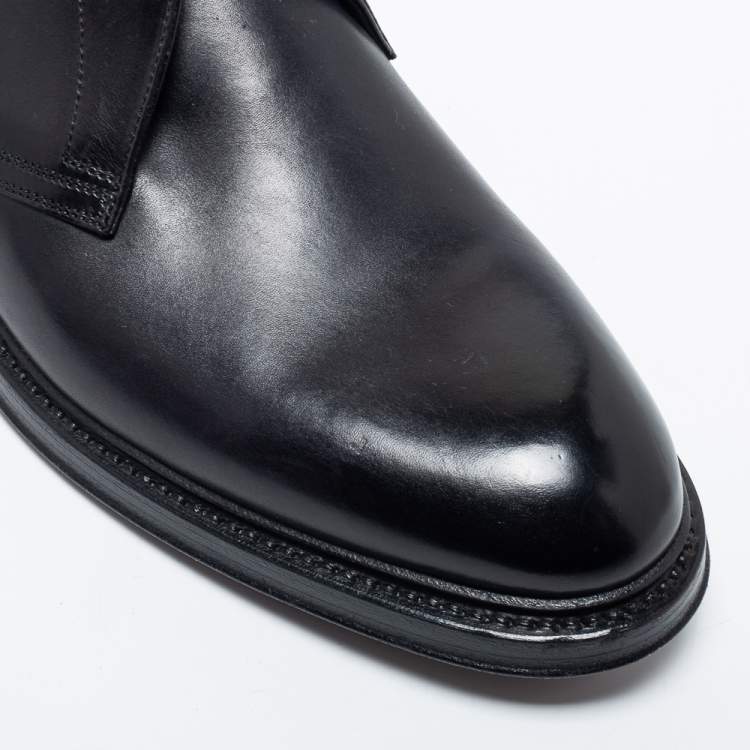 مملوكة مسبقًا Dolce & Gabbana Black Leather Lace Up Derby Size 43