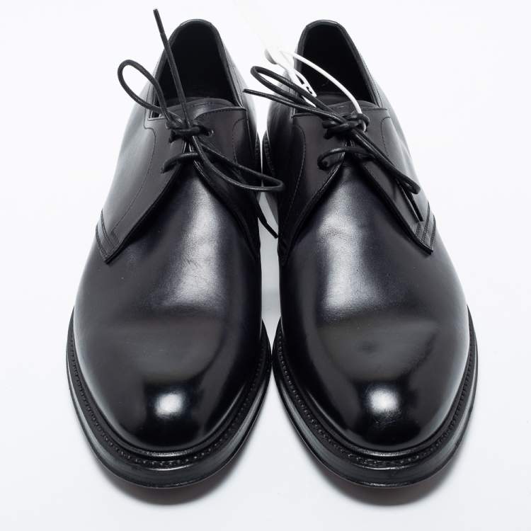 مملوكة مسبقًا Dolce & Gabbana Black Leather Lace Up Derby Size 43