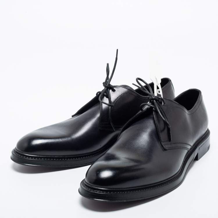 مملوكة مسبقًا Dolce & Gabbana Black Leather Lace Up Derby Size 43
