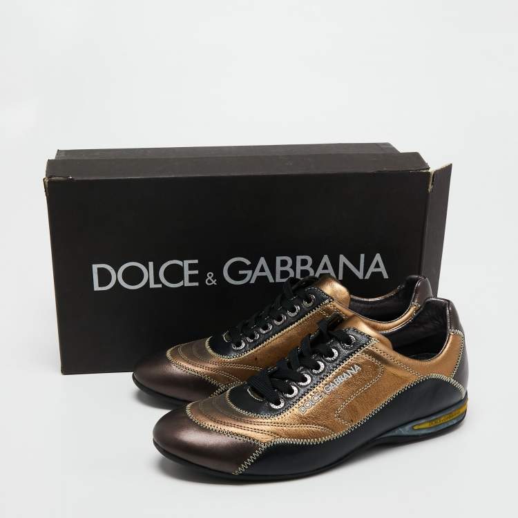 Pre Owned Dolce & Gabbana Multicolor Leather Low Top Sneakers Size 41.5