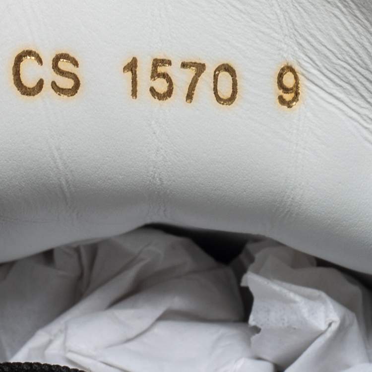 مملوكة مسبقًا Dolce & Gabbana White Leather Crown Patch Low Top Sneakers Size 43