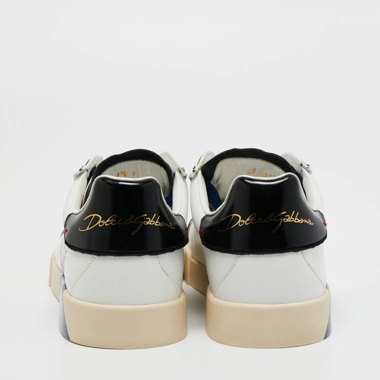 Pre Owned Dolce & Gabbana Multicolor Patent and Leather Portofino Lace Up Sneakers Size 41