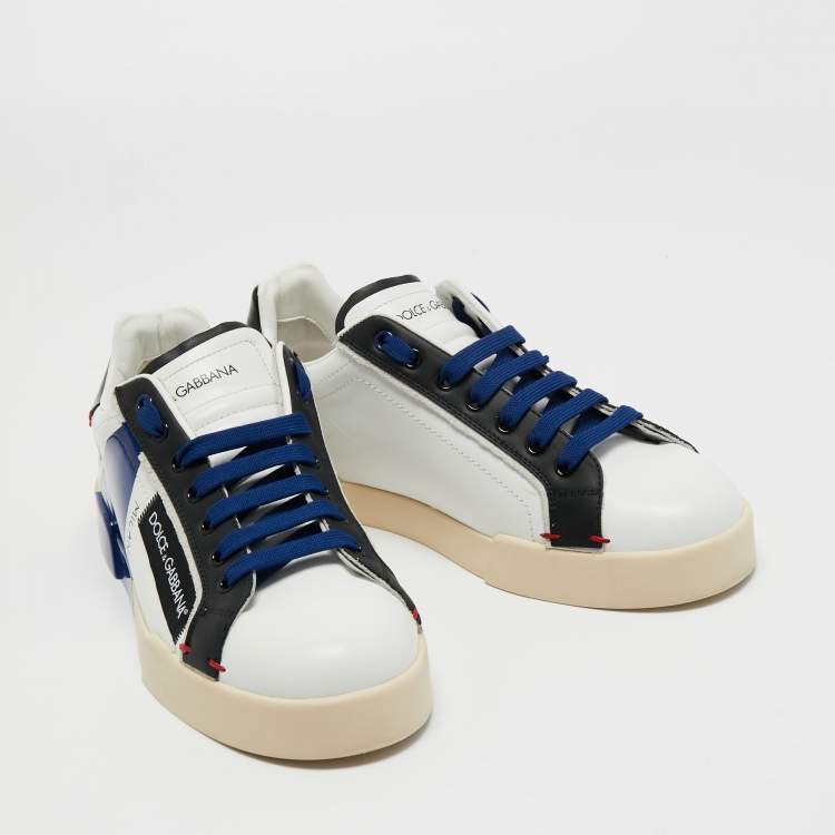 Pre Owned Dolce & Gabbana Multicolor Patent and Leather Portofino Lace Up Sneakers Size 41