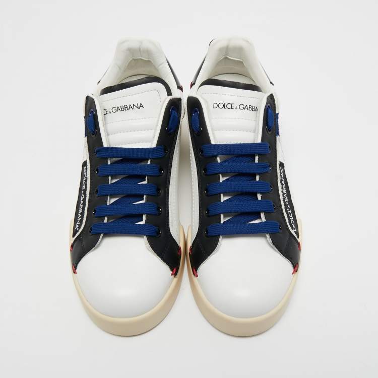 Pre Owned Dolce & Gabbana Multicolor Patent and Leather Portofino Lace Up Sneakers Size 41