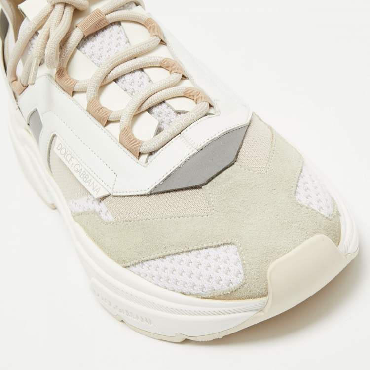 Pre Owned Dolce & Gabbana Multicolor Knit Fabric, Suede and Leather Daymaster Sneakers Size 45  
