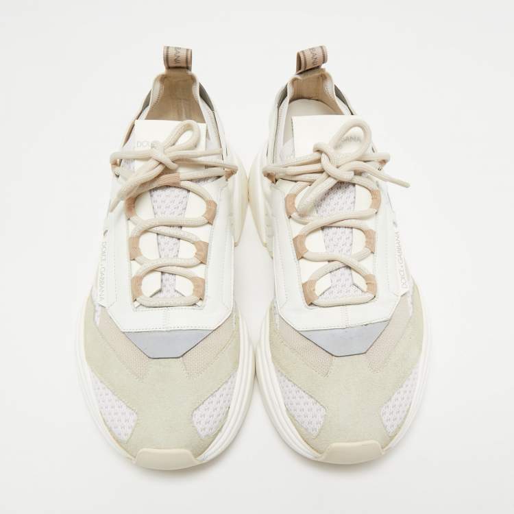 Pre Owned Dolce & Gabbana Multicolor Knit Fabric, Suede and Leather Daymaster Sneakers Size 45  
