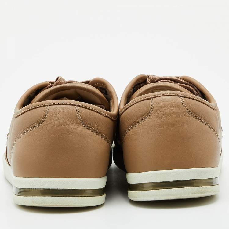 Pre Owned Dolce & Gabbana Light Brown Leather Low Top Sneakers Size 44.5