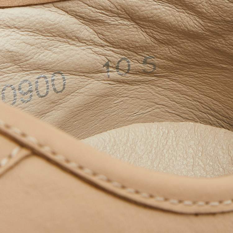 Pre Owned Dolce & Gabbana Light Brown Leather Low Top Sneakers Size 44.5