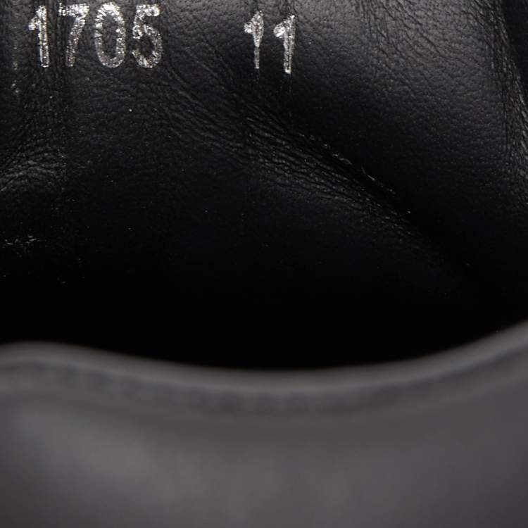 Pre Owned Dolce & Gabbana Black Leather Portofino Low Top Sneakers Size 45