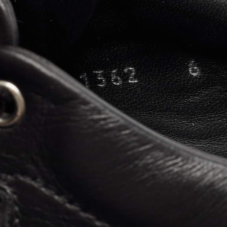 Pre Owned Dolce & Gabbana Black Leather Lace Up Sneakers Size 40
