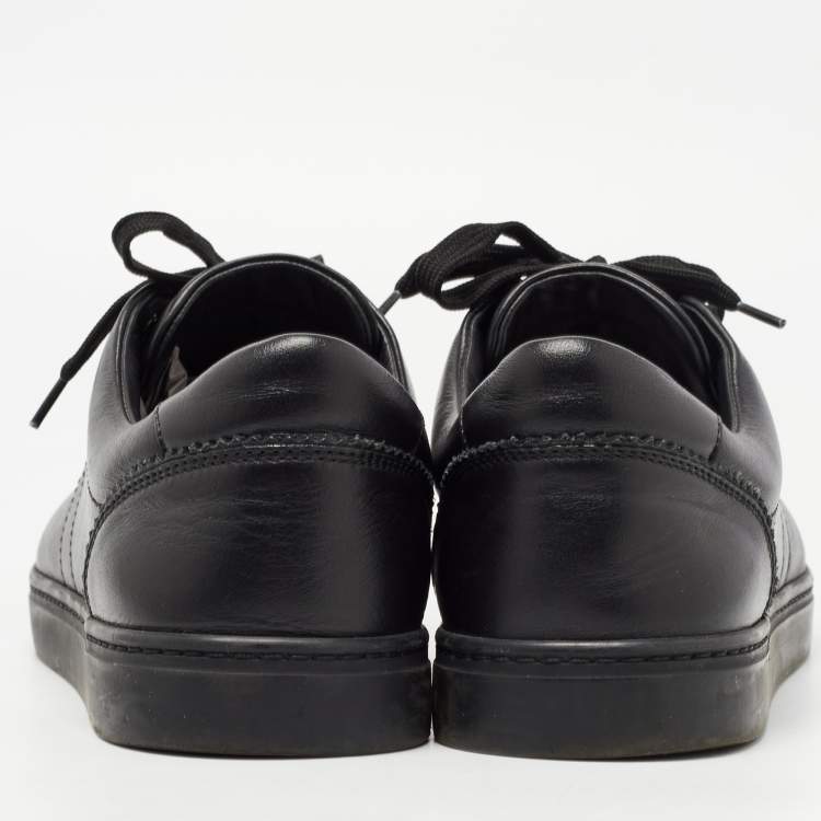 Pre Owned Dolce & Gabbana Black Leather Lace Up Sneakers Size 40