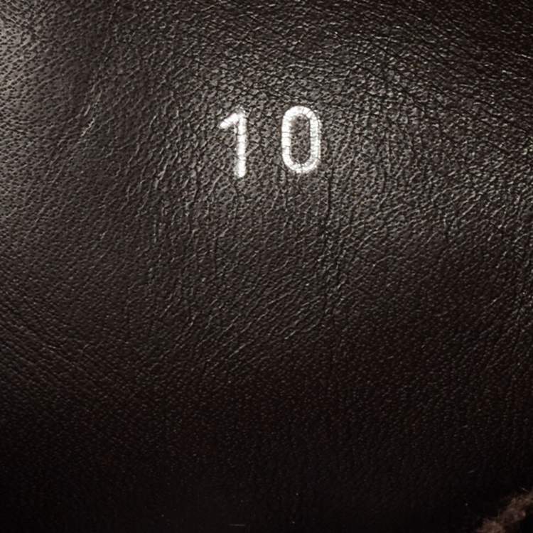 Pre Owned Dolce & Gabbana Dark Brown Leather Siracusa Bison Boots Size 44