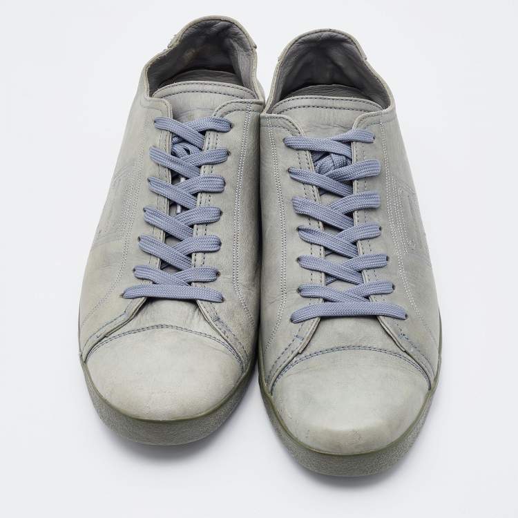 Pre Owned Dolce & Gabbana Grey Leather Low Top Sneakers Size 43