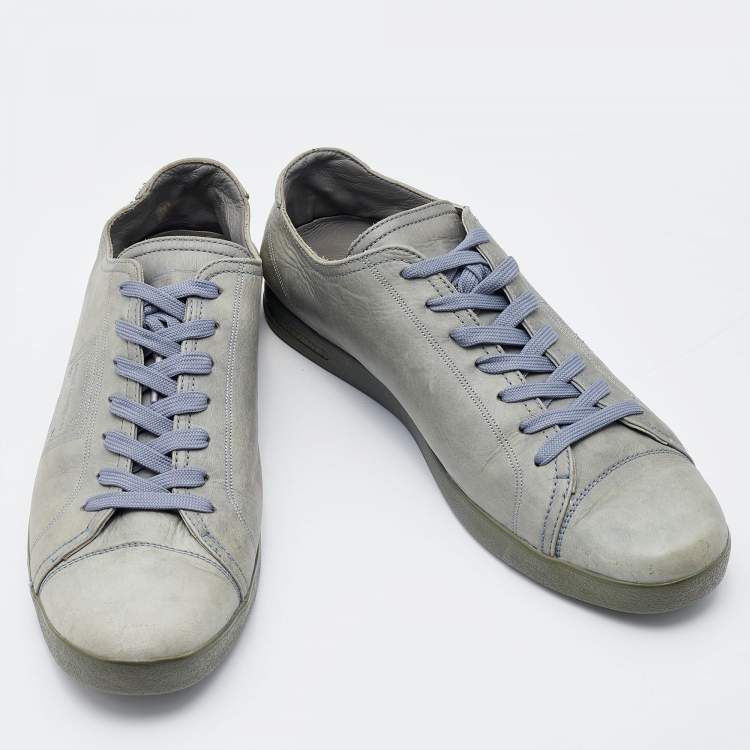 Pre Owned Dolce & Gabbana Grey Leather Low Top Sneakers Size 43