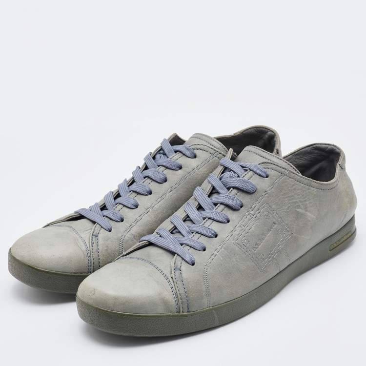 Pre Owned Dolce & Gabbana Grey Leather Low Top Sneakers Size 43