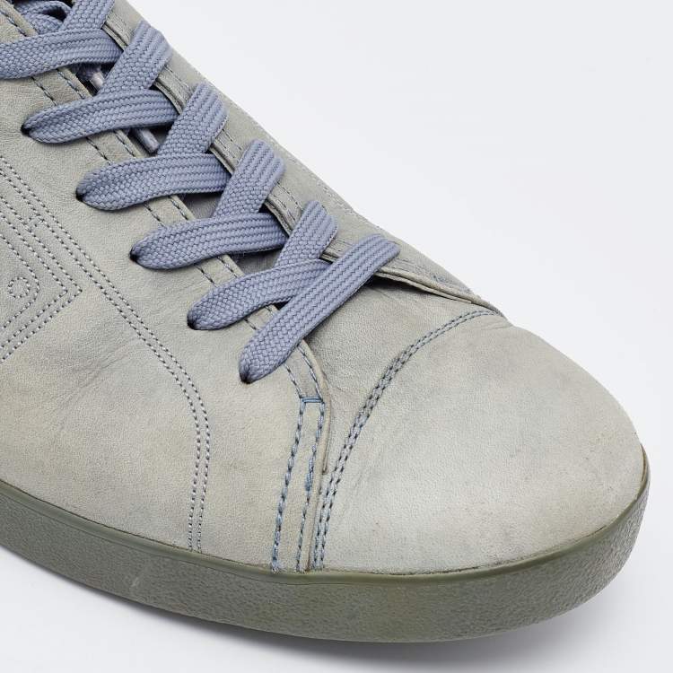 Pre Owned Dolce & Gabbana Grey Leather Low Top Sneakers Size 43
