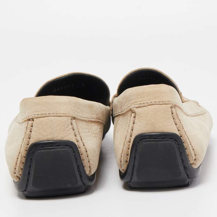 Pre Owned Dolce & Gabbana Beige Nubuck Penny Loafers Size 43