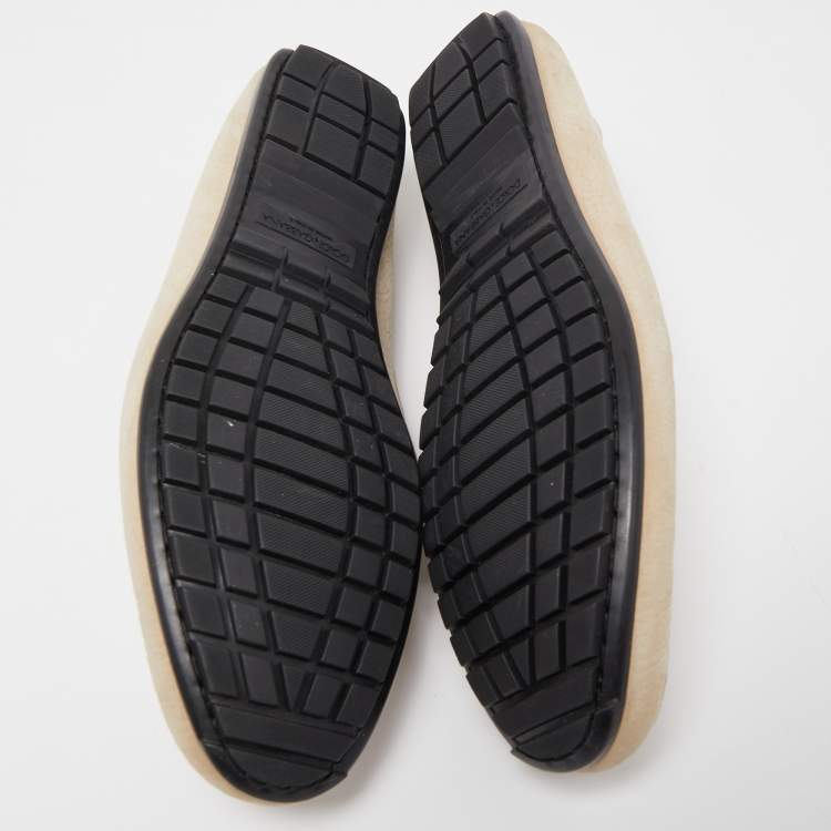 Pre Owned Dolce & Gabbana Beige Nubuck Penny Loafers Size 43