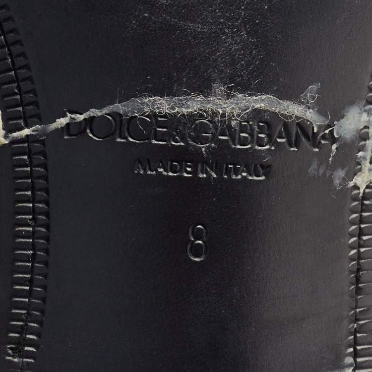 Pre Owned Dolce & Gabbana Black Leather Lace-Up Derby Size 42